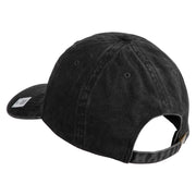 USMC Letter Embroidered Washed Solid Pigment Dyed Cotton Twill Brass Buckle Cap - Black OSFM