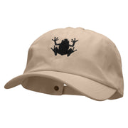 Frog Embroidered Unstructured Cotton Twill Washed Cap - Khaki OSFM