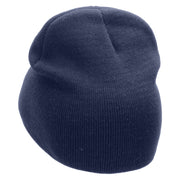 You and Me Embroidered 8 Inch Short Beanie - Navy OSFM