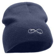 You and Me Embroidered 8 Inch Short Beanie - Navy OSFM