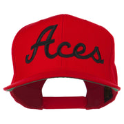 Aces Embroidered Flat Bill Cap