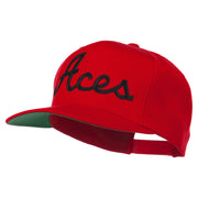 Aces Embroidered Flat Bill Cap