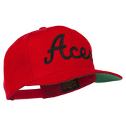 Aces Embroidered Flat Bill Cap