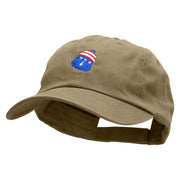 Flag Pattern Bell Embroidered Low Profile Dyed Cotton Twill Cap - Khaki OSFM