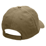 Flag Pattern Bell Embroidered Low Profile Dyed Cotton Twill Cap - Khaki OSFM