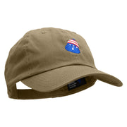 Flag Pattern Bell Embroidered Low Profile Dyed Cotton Twill Cap - Khaki OSFM