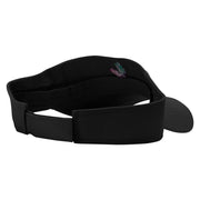 Mardi Feathers Embroidered Cotton Twill Sun Visor - Black OSFM