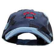 Pilot Dad Embroidered Enzyme Washed Camo Cap - Sky OSFM