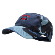 Pilot Dad Embroidered Enzyme Washed Camo Cap - Sky OSFM