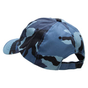 Pilot Dad Embroidered Enzyme Washed Camo Cap - Sky OSFM