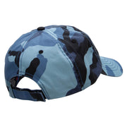 Pilot Dad Embroidered Enzyme Washed Camo Cap - Sky OSFM