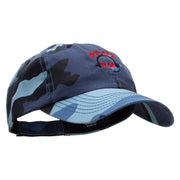 Pilot Dad Embroidered Enzyme Washed Camo Cap - Sky OSFM