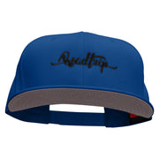 Roadtrip Embroidered Superior Cotton Twill Flat Bill Snapback Prostyle Cap - Royal OSFM