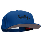 Roadtrip Embroidered Superior Cotton Twill Flat Bill Snapback Prostyle Cap - Royal OSFM