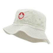 Lined Canada Leaf Embroidered Bucket Hat