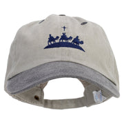 Wise Men Embroidered Pigment Dyed Wash Cap - Beige-Black OSFM