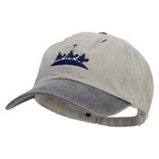 Wise Men Embroidered Pigment Dyed Wash Cap - Beige-Black OSFM