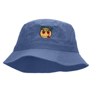 Stoned Emoji Embroidered Bucket Hat