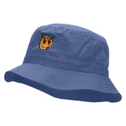 Stoned Emoji Embroidered Bucket Hat