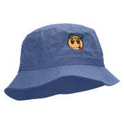 Stoned Emoji Embroidered Bucket Hat