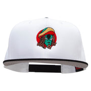 Rasta Alien Embroidered Two Tone Superior Cotton Twill Flat Bill Snapback Cap