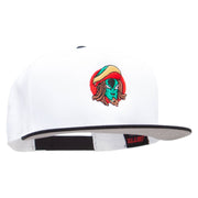 Rasta Alien Embroidered Two Tone Superior Cotton Twill Flat Bill Snapback Cap