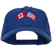 Canada US Flags Embroidered Unconstructed Cap