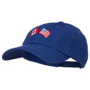 Canada US Flags Embroidered Unconstructed Cap