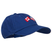 Canada US Flags Embroidered Unconstructed Cap