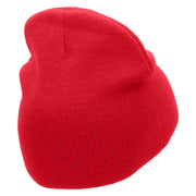 You and Me Embroidered 8 Inch Short Beanie - Red OSFM