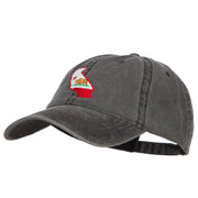 California State Flag Map Embroidered Washed Cap