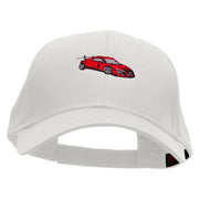 Red Race Car Embroidered Low Profile Cap - White OSFM