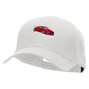 Red Race Car Embroidered Low Profile Cap - White OSFM