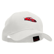 Red Race Car Embroidered Low Profile Cap - White OSFM