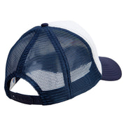 Firetruck Embroidered Summer Foam Mesh Trucker Cap - Navy-White OSFM