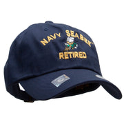 Licensed US Navy Seabee Retired Unstructured Low Profile 6 panel Cotton Cap