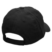 Flag Pattern Bell Embroidered Low Profile Dyed Cotton Twill Cap - Black OSFM