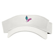 Mardi Feathers Embroidered Cotton Twill Sun Visor - White OSFM