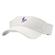 Mardi Feathers Embroidered Cotton Twill Sun Visor - White OSFM