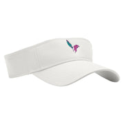 Mardi Feathers Embroidered Cotton Twill Sun Visor - White OSFM