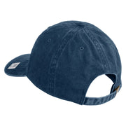 USMC Letter Embroidered Washed Solid Pigment Dyed Cotton Twill Brass Buckle Cap - Navy OSFM
