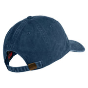 USMC Letter Embroidered Washed Solid Pigment Dyed Cotton Twill Brass Buckle Cap - Navy OSFM