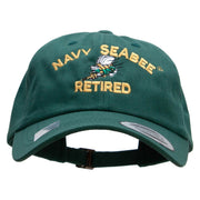 Officially Licensed US Navy Seabee Retired Unstructured Low Profile 6 panel Cotton Cap - Spruce OSFM