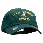 Officially Licensed US Navy Seabee Retired Unstructured Low Profile 6 panel Cotton Cap - Spruce OSFM