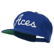 Aces Embroidered Flat Bill Cap