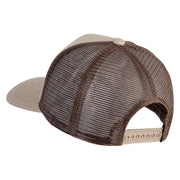 Scuba Hair Don't Care Faux Leather Patched Mesh Trucker Cap - Brown Khaki OSFM