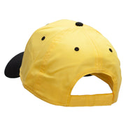 Monkey Animal Patched Two Tone Cotton Twill Low Profile Strap Cap - Black-Yellow OSFM