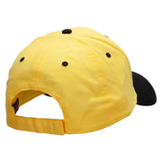 Monkey Animal Patched Two Tone Cotton Twill Low Profile Strap Cap - Black-Yellow OSFM