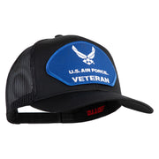 U.S. Air Force Veteran Blue Patched Solid Cotton Twill Mesh Prostyle Cap - Black OSFM