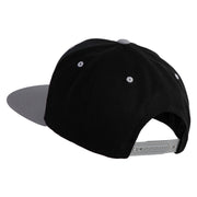 3D Puff Letter A Patched Classic Snapback Wool Blend 2 Tone Cap - Black-Silver OSFM